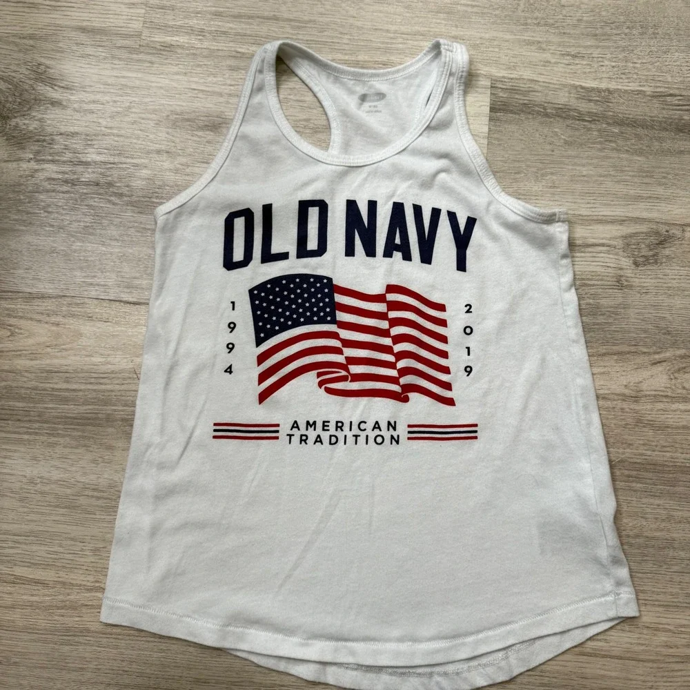 Old‎ Navy Kids Tank Top Bundle M(8) American Flag Graphic Sleeveless Top